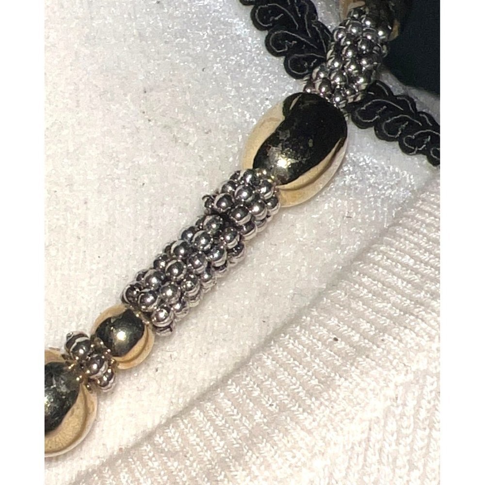 Vintage Napier Silver and Gold Necklace -- 16" - Picture 6 of 7